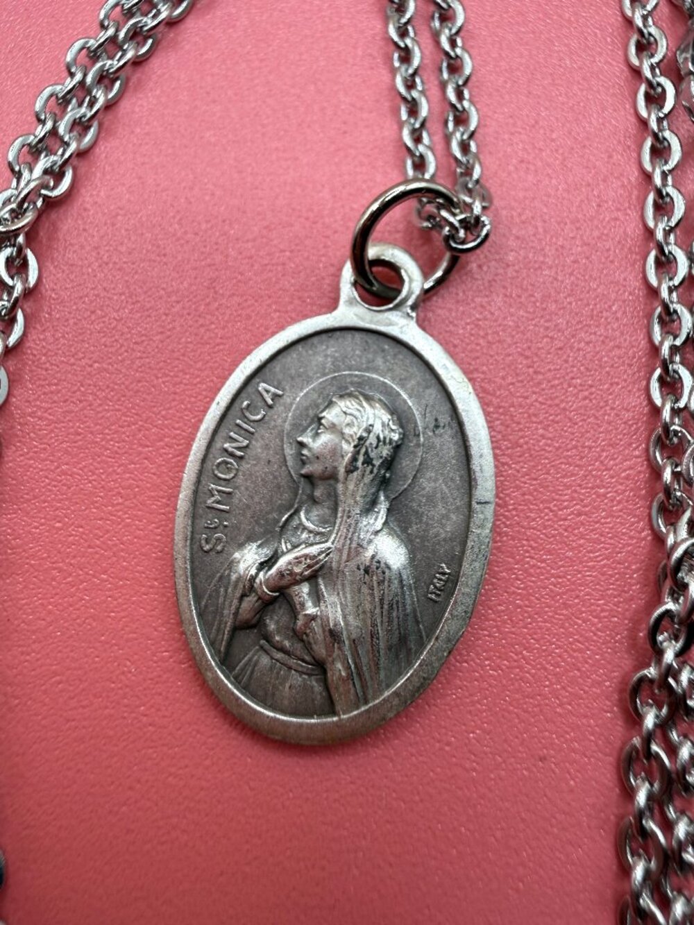 Vintage Saint Monica Silver Necklace